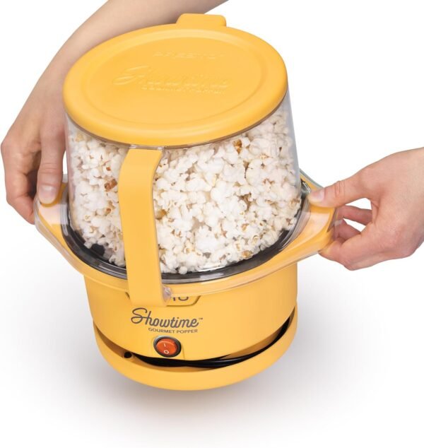 7158s1xElL._AC_SL1500_ Review of Presto Showtime Gourmet Popcorn Popper 05206 Compact Design and Nonstick Features