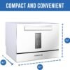 71CEciLCEbL._AC_SL1500_ Farberware Compact Countertop Dishwasher FCD06SDWHT review for apartments and small spaces