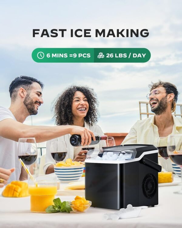 71YnYzIk8KL._AC_SL1500_-1 Silonn Countertop Ice Maker SLIM25B-US review portable design and fast ice production