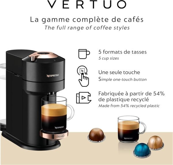 Nespresso Vertuo Next Coffee and Espresso Machine by De'Longhi review with features explained