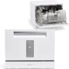 71ysTYx-rjL._AC_SL1500_ Farberware Compact Countertop Dishwasher FCD06SDWHT review for apartments and small spaces