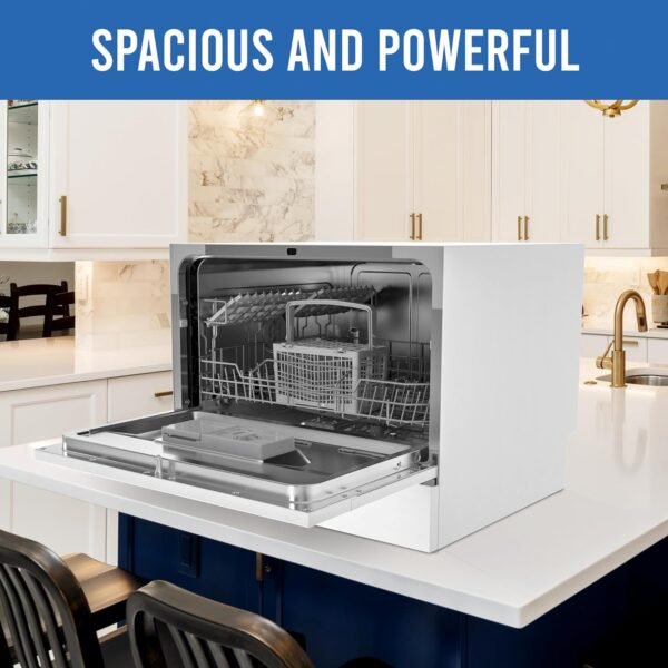 81zqeIi52ZL._AC_SL1500_ Farberware Compact Countertop Dishwasher FCD06SDWHT review for apartments and small spaces